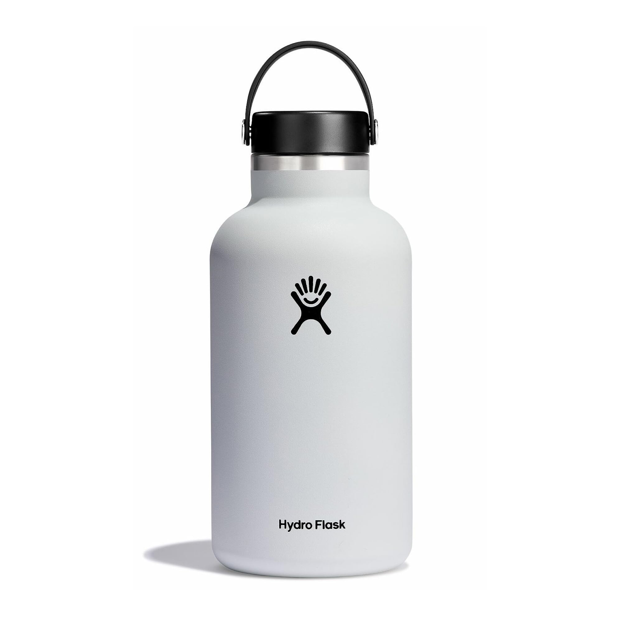 Hydro Flask - Water Bottle 1893 ml (64 oz) - Vacuum Insulated Stainless Steel Water Bottle with Leak Proof Flex Cap and Powder Coat -Wide Mouth - White