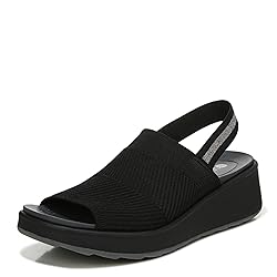 BZees Womens Nouveau Wedge Sandal Black 6.5 M