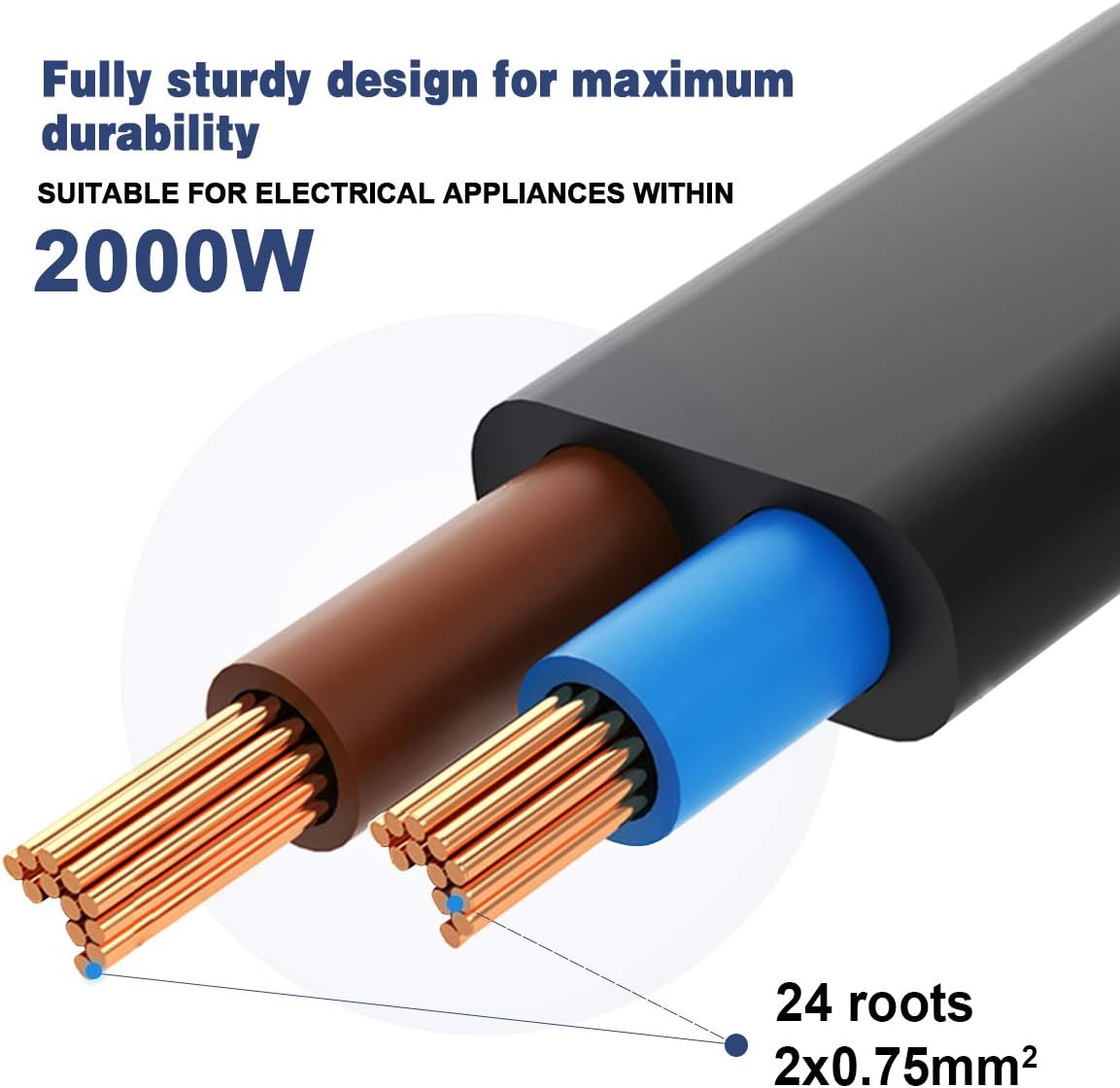 EXTRASTAR 13A Fused Power Cable, Unterminated Bare Raw Ends Mains Power Lead, 1.5 Metre UK Plug Power Cord - Black - Image 5