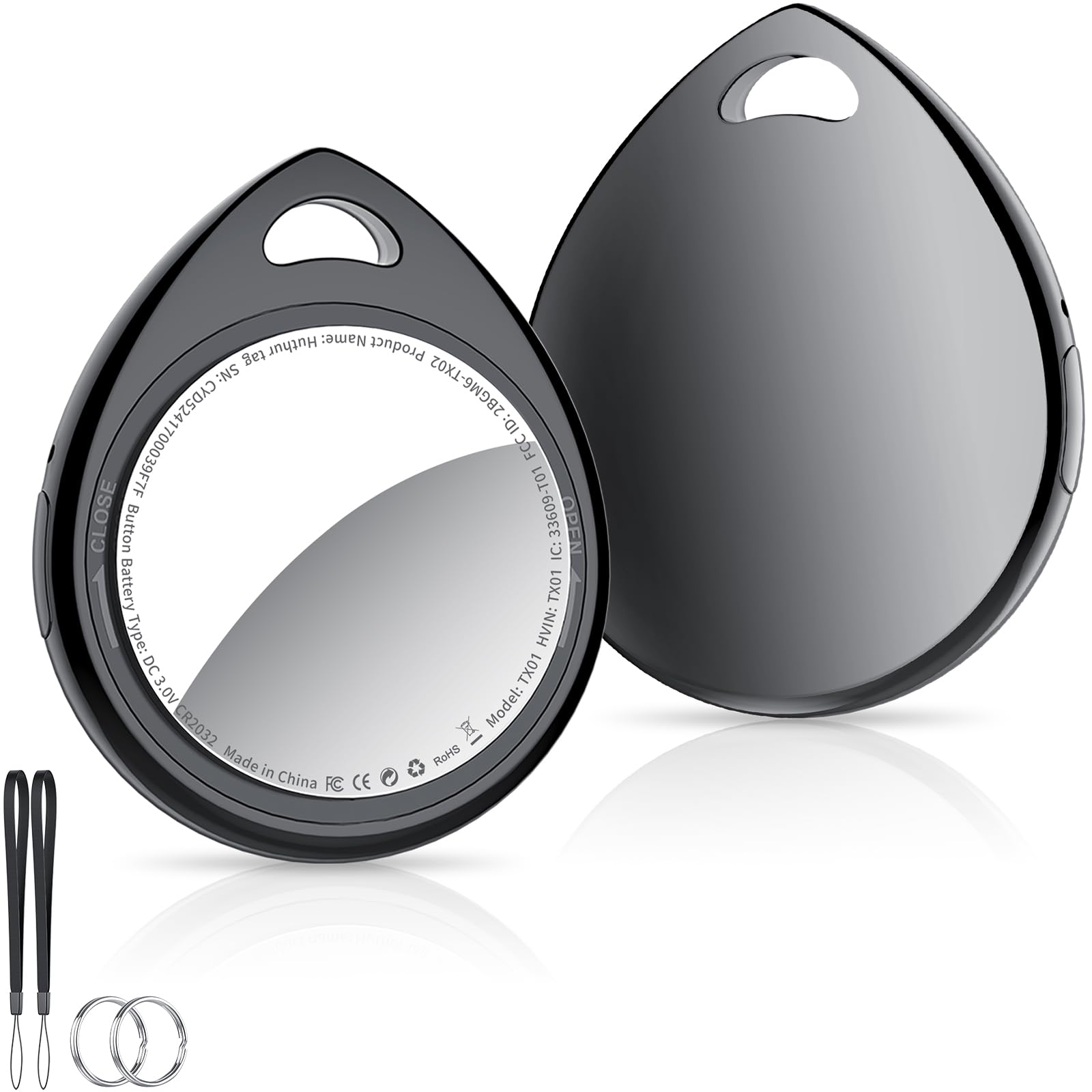 Tracker Tags-2 Pack Deep Black, 5.3 Bluetooth