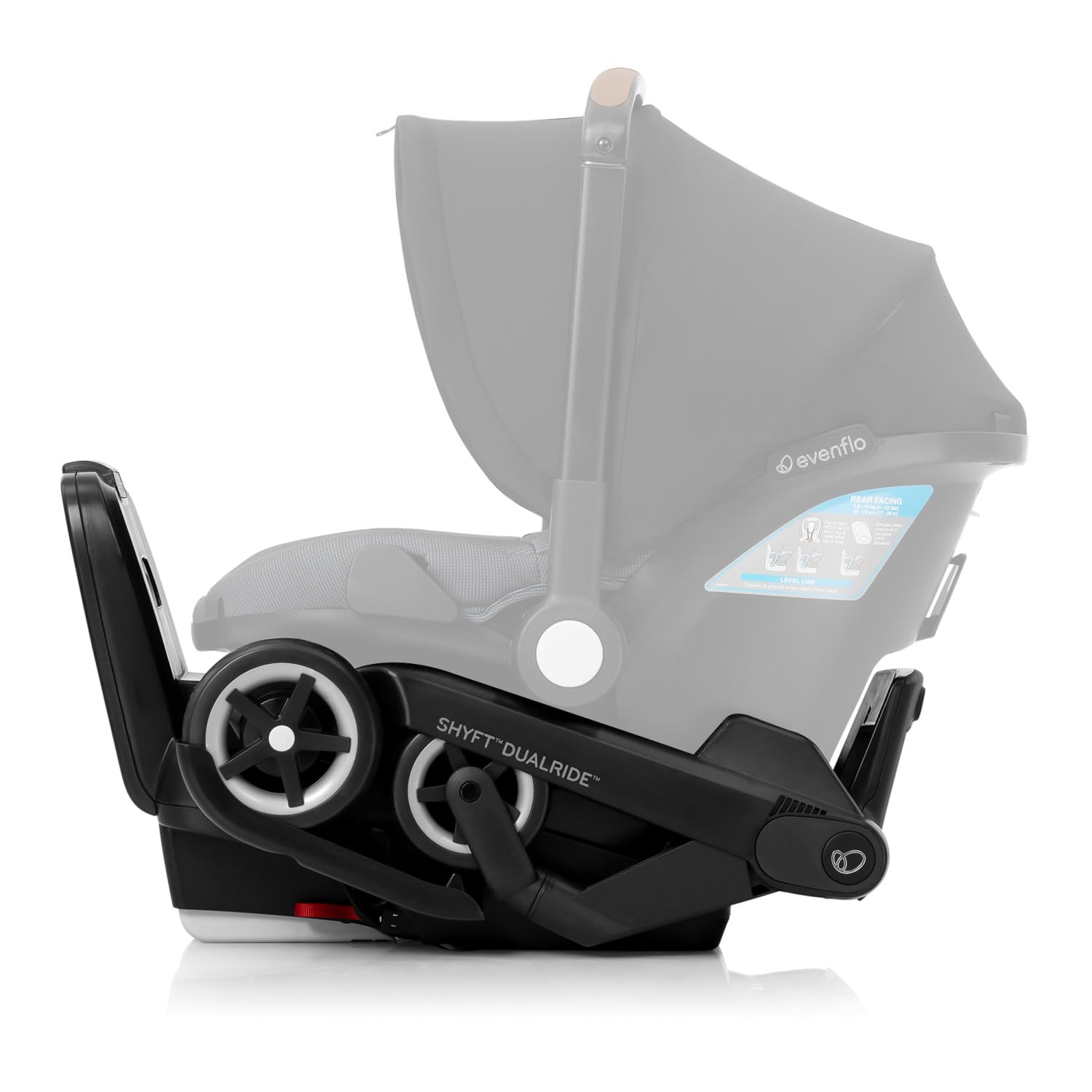 Evenflo Shyft DualRide Infant Car Seat Stroller Combo with Carryall Storage (Boone Gray)