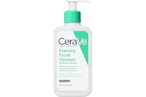 CeraVe Foaming Facial Cleanser, Daily Face Wash for Oily Skin, Hyaluronic Acid + Ceramides + Niacinamide, Fragrance Free & Pa