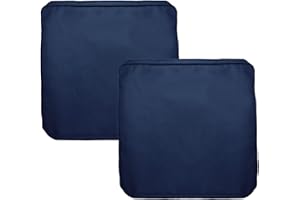 FLYMEI Patio Cushion Covers 20x20x2 Waterproof Outdoor Cushion Cover Replacement 2Packs Outdoor Seat Cushion Slipcover for Rattan Chair Sofa, Blue