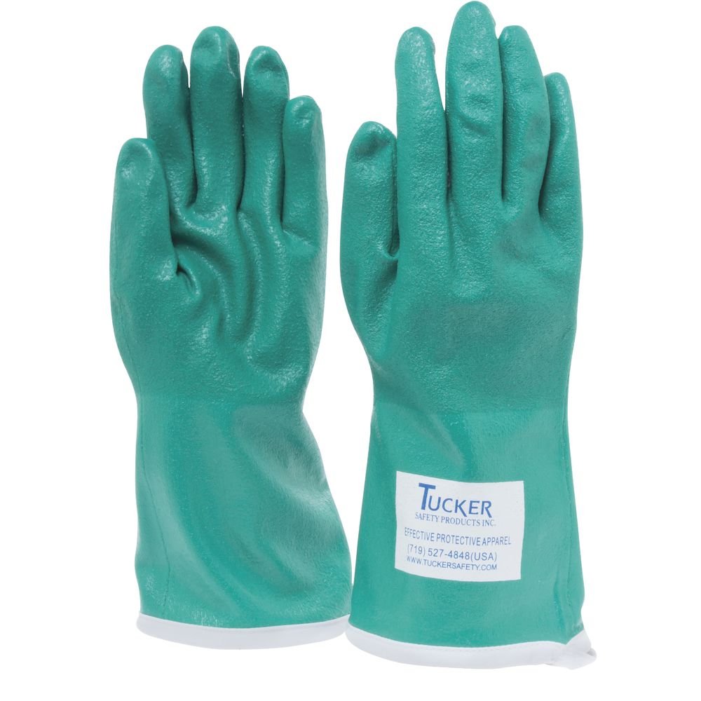 Tucker Safety SteamGlove Green Nitrile Large Utility Gloves 13"L