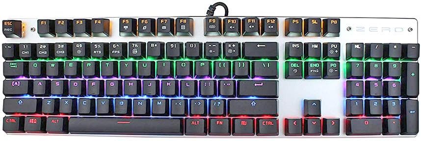 Mechanical Keyboard Wired Keyboard 10 Backlights 104 Keys Alloy Mechanical Keyboard Silver Panel Black Keycap Blue Axis Perfect Feeling Gaming Keyboard Office Accessories for Desktop/Laptop