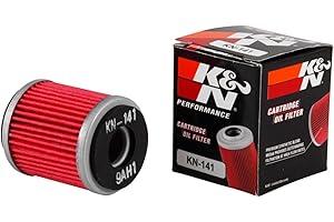 K&N Motorcycle Oil Filter: High Performance, Premium, Designed to be used with Synthetic or Conventional Oils: Fits Select Yamaha Vehicles, KN-141