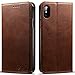 iPhone 8, 5.8 inches, PU Leather Wallet Phone Case iPhone Case with Card Holder Kickstand Protective Flip Cover Brown Cover