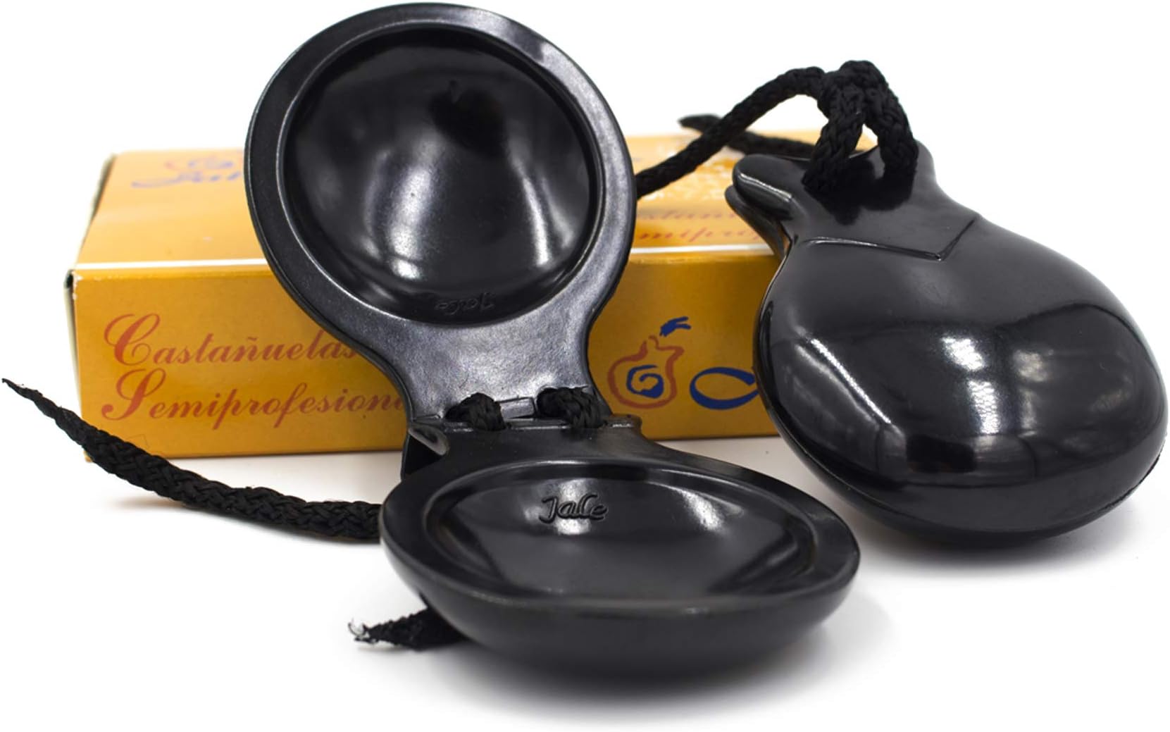 Flamenco Castanets Jale Pollopas Spanish Castanets Plastic Black for Beginners