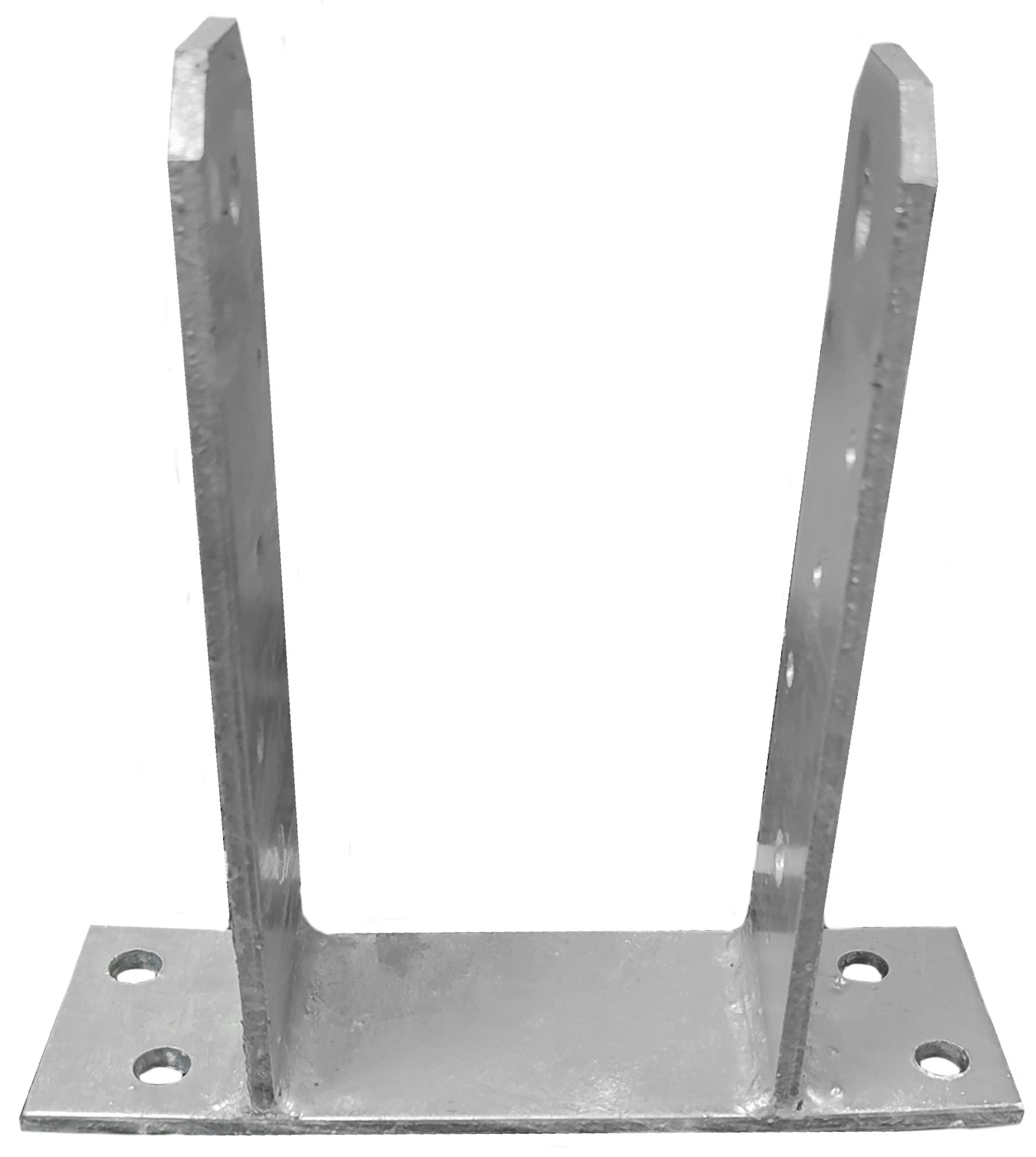 T Type Post Pergola Foot Shaped Galvanised 4mm Thick Support Concrete in U Heavy Duty Fence Posts Anchor Tool Steel 4mm Thick 100 x 200 x 50mm- 4 Inch x 8 Inch x 2 Inch