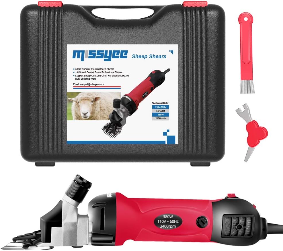 missyee Sheep Shears, 380W Portable Electric Sheep