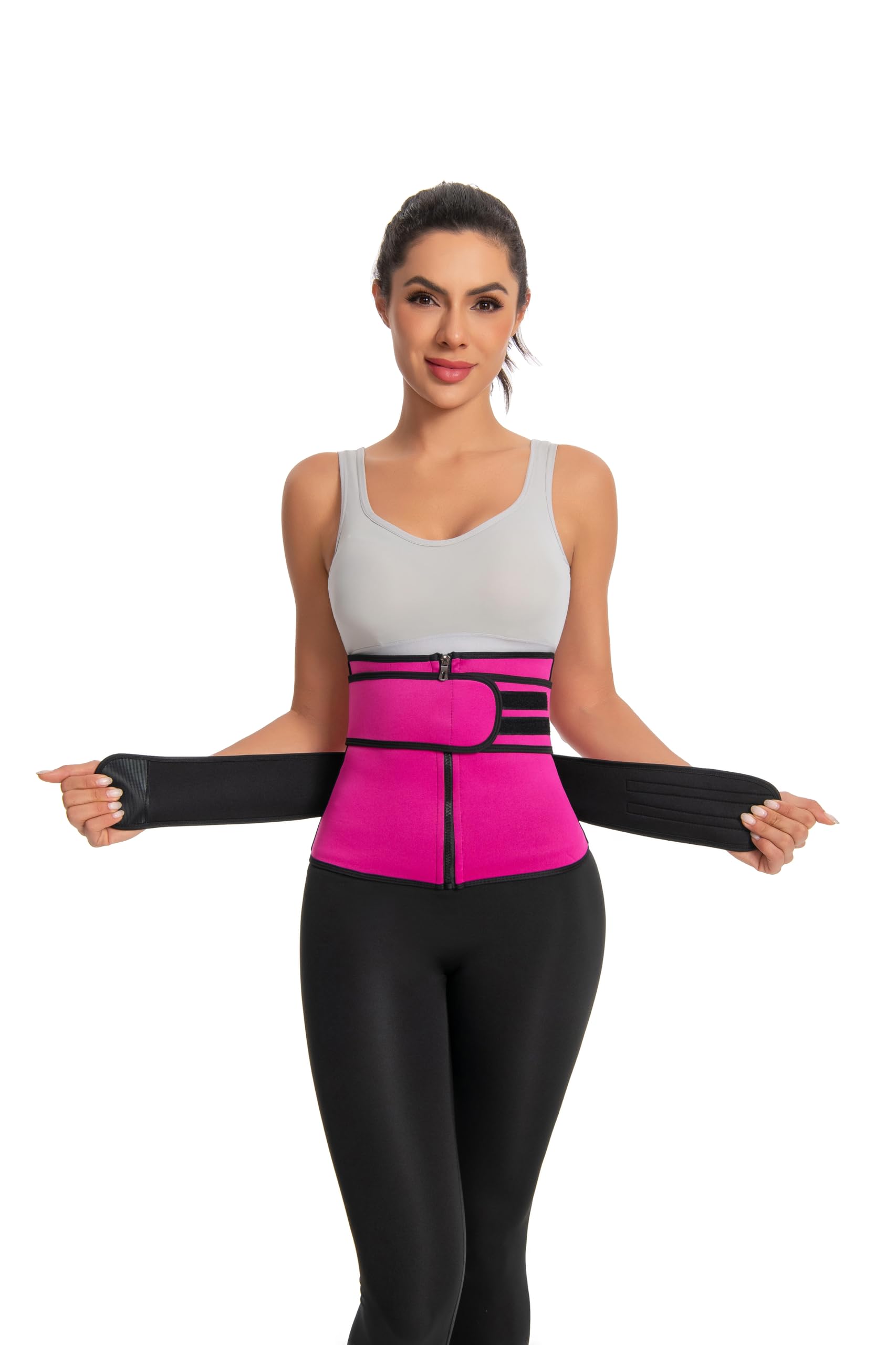 Photo 1 of ***NEEDS ZIPPER REPLACEMENT***** DDFS Fajas Para Adelgazar La Barriga Para Mujer Corset Seamless Sweat Compression Waist Trainer for Women -Rose Red M