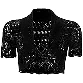 Loxdonz Girls Kids Short Sleeve Crochet Knitted Bolero Shrug Top Cardigan Shrug