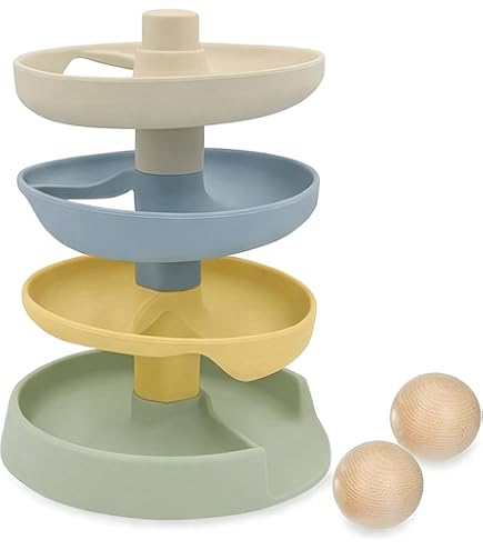 Juguete De Torre De Bolas Rodantes - Pista De 4 Capas Con Martillo Y 4 Bolas - Aprendizaje Y Coordinación Para Niños +18 Meses
