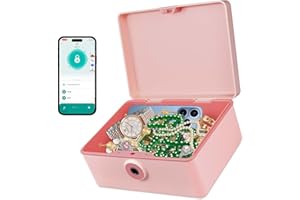 GLITERRA Fingerprint Storage Box Portable Locking Storage Organizer Box Large Capacity Fingerprint Safe for School, Home,Office,Travel,Gift (PINK, Single box)