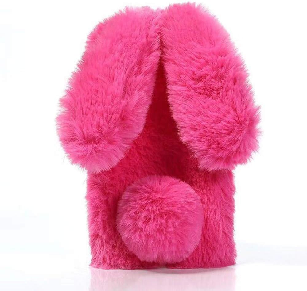 Case for Sony Xperia XZ,Luxury Winter Warm Handmade Diamond Rabbit Bunny Furry Fuzzy Soft Rabbit Fur Hair Plush Case for Sony Xperia XZ/XZs(Rabbit Rose)
