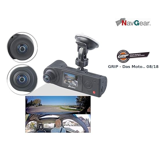 NavGear Dashcam 360 Grad: Full-HD-Dashcam mit 2 Kameras für 360°-Panorama-Sicht, G-Sensor (Dashcam 360 Grad Auto)