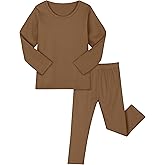 Resinta Baby Toddler Boys Girls Cotton Long Sleeve Shirt and Legging Set Kids Ribbed Basic Pant 2-Piece for Daily Life