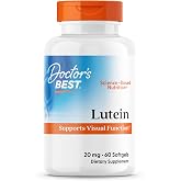 Doctor's Best Lutein Supplement 20mg with Zeaxanthin 1mg, 60 Softgels | Lutein for Eyes, Eye Health Vitamins for Men &amp; Women, Vision and Macular Health Support Capsules, Marigold Flower Extract