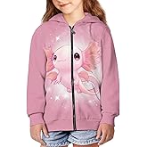 Suobstales Full-Zip Hoodie for Kids Girls Hooded Sweatshirt Long Sleeve Jacket Fall Outwear Coat With Pockets