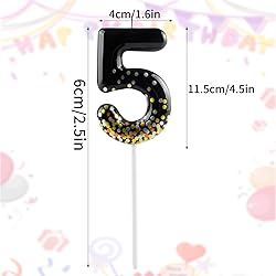 Hongplus Black Gold Confetti Number 60 Birthday