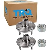 TRQ 2 Piece Front Passenger Side Wheel Bearing & Hub Kit Set Compatible with 2001-2006 Hyundai Elantra
