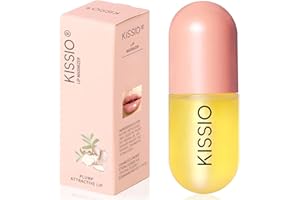 KISSIO Lip Plumper,Natural Lip Plumper for Day Use,Plumping Gloss Make Lips Fuller and Moisturizing 5.5ml,Lips Mask,Hydrating & Reduce Fine Lines,Beautiful Fuller