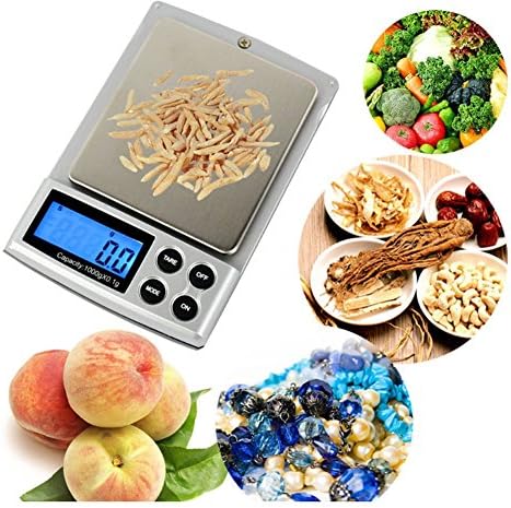 2018 New Portable Mini Digital Pocket Kitchen Food Scale With Larger Platform And Backlit LCD, Slim Design,Silver,2000G/0.1G