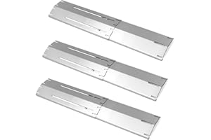 PLOWO Universal Replacement Heavy Duty Adjustable Heat Plate Shield, Stainless Steel Heat Tent, Burner Cover, Flavorizer Bar, Flamer Tamer for Gas Grill Models, Extends from 11.75" up to 21" L, 3 Pack