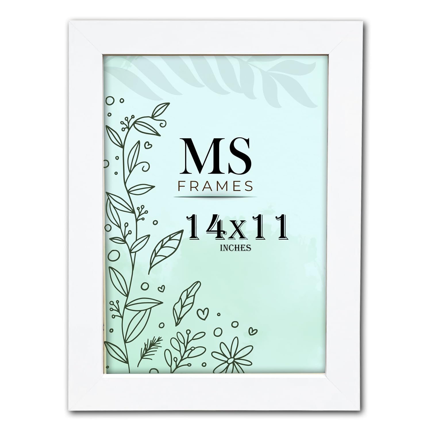 AI Decor 14x11 Inch White Picture Frames (35.6x27.9 cm) Poster Frame - Clear Acrylic Display Picture Frame MDF Wooden Portrait/Panoramic - Flat Wall Mount Hang Hooks