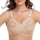 TELIMUSSTO Women's Sexy Floral Lace Bra Plus Size Lingerie Full Coverage Unlined Wirefree