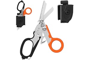 FRMINGZHAO Trauma Shears Emergency Shears with Strap Cutter and Glass Breaker Stainless Steel Foldable Scissors Pliers, Outdoor Camping Rescue Scissors Tools …