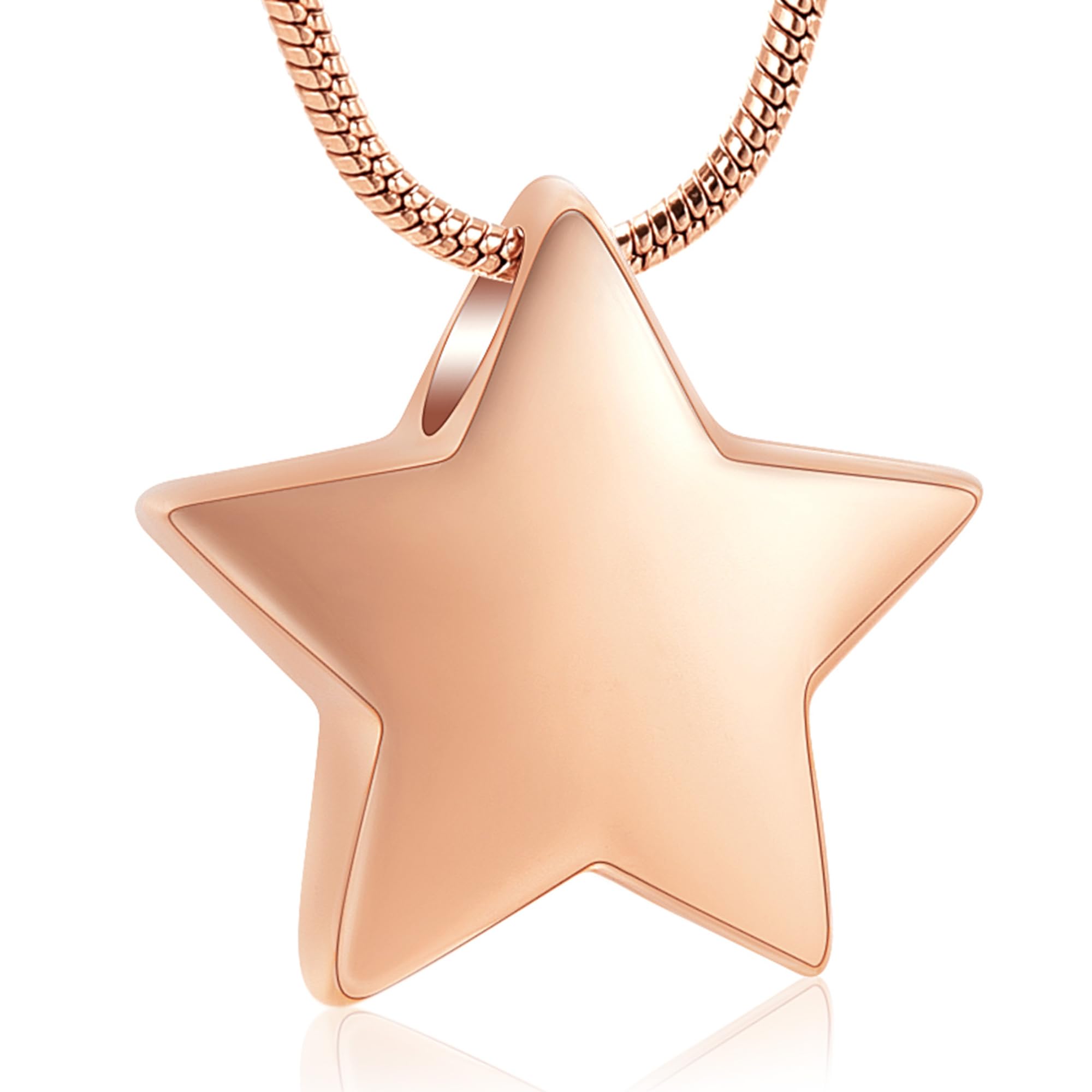 VCCWYQK Cremation Jewelry Small Star Urn Necklace for Ashes for Women Stainless Steel Memorial Necklace for Ashe Human Pet