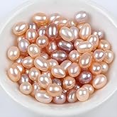 50pcs AAA 50pcs Natural Freshwater Pearls 8-9mm Teardrop No Hole (Unpierced) for Jewelry Making, Necklace Pendant, Wedding Gift, Boho Craft – High Luster Loose Pearls, DIY Supplies, Meditation Beads