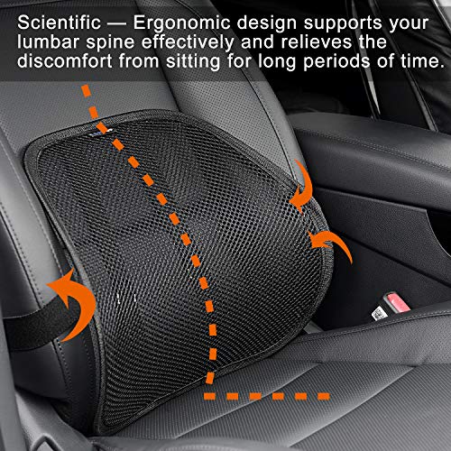 Lumbar Support, Cartop Mesh Back Cushion 2 Pack Lower Back Support, Double Mesh Lumbar Cushion Air Flow Breathable Back Support Cushion - Suitable for Office Chair Home Car (2-Pack)