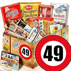 DDR Geschenk Box L – Süßigkeiten Box – Zahl 49 – Geburtstagsgeschenke Vater