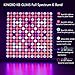 KINGBO 45W LED Plant Grow Light Panel Full Spectrum Reflector 225 LEDs 6-Band Includ UV IR with Switch for Indoor Plants Seeding Micro Greens Clones Succulents