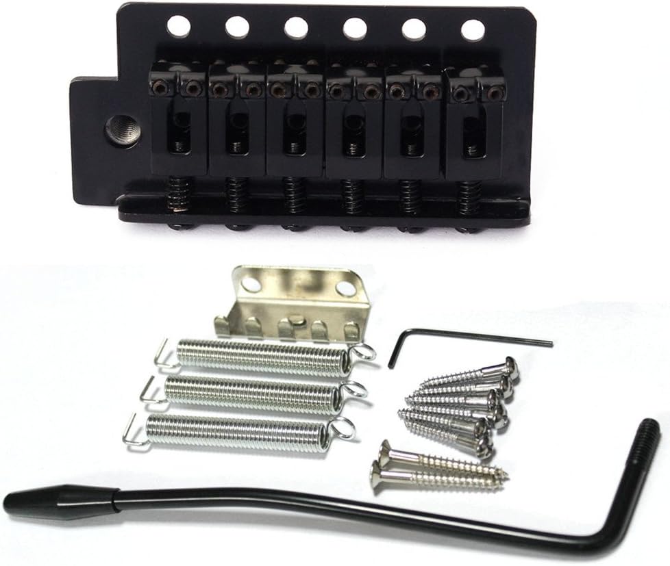 Black Strat Guitar Tremolo Bridge System Locking 6 String For Fender Replacement (Left)