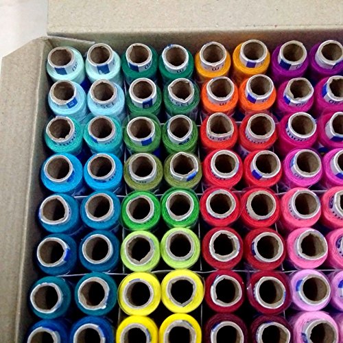 Assorted SET LOT of 100 Tubes Spools 100% Spun Polyester 2 ply Sewing Machine Thread Yarn