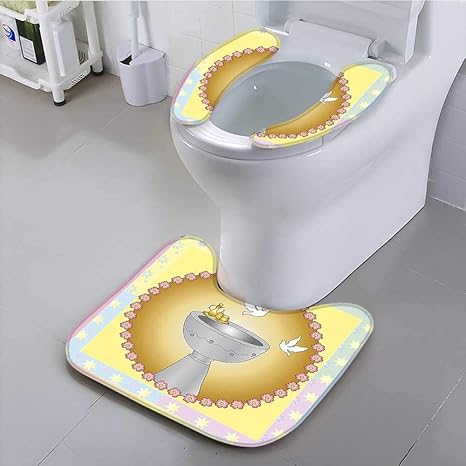 Amazon Sit トイレカバー 初めての聖体拝領サイン 男の子 洗礼 ぶどう カップ パン キャンドル 魚の羽 アートワーク 高い吸収性 L15 4 X W 3 5 2pc L 5 X W 18 9 Mtq 1500 q C39xk9 2pc Cd C52xk48 浴室足ふきマット ホーム キッチン オンライン通販