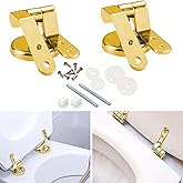 Loszaral Gold Toilet Seat Hinges, Universal Fit, Complete Installation Kit, Premium Zinc Alloy, Anti-Corrosion Nylon Nuts, Ad