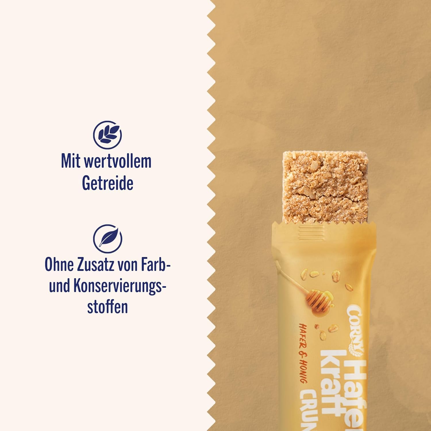 Haferriegel | Corny Haferkraft Crunch | Vollkorn Müsliriegel mit wertvollem Hafer & Honig | Energiereicher Snack für unterwegs | 27 x 40g 3