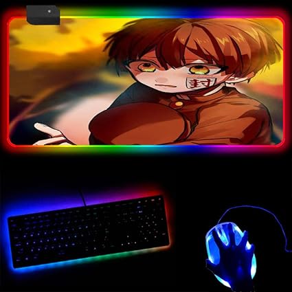 Amazon 地縛少年花子くんアニメ 大型大型拡張rgbled照明キーボードマットゲーミングマウスパッドusb有線 30x90x0 4cm Haohao マウスパッド 通販