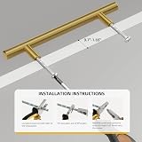 Goldenwarm 15Pcs Brushed Brass Cabinet Handles 160mm 224mm 12mm Hole Center view 6