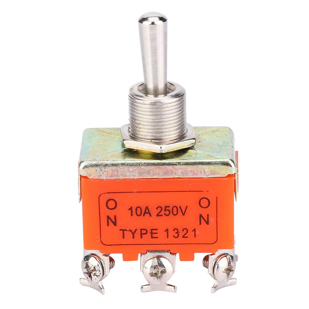 15A 250V DC Motor Switch, 3-Position Toggle Switch for Forward Stop Reverse Control, CW CCW Rotation Motor Reversing Switch, High Current Industrial Toggle Switch with 6 Screw Terminals, 2 Pack