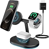Magnetic Wireless Charger, 3 in 1 Wireless Charging Station for Multiple Devices, for iPhone 14/Pro/Max/Plus/13/12 Series, iW