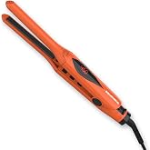 BANGMENG Pencil Flat Iron, 3/10 Inch Small Hair Straightener for Short Hair | Travel Mini Flat Iron for Edge Stying, Short, Thin Hair, Pixie Cut, Dual Voltage, 12 Temperature Settings