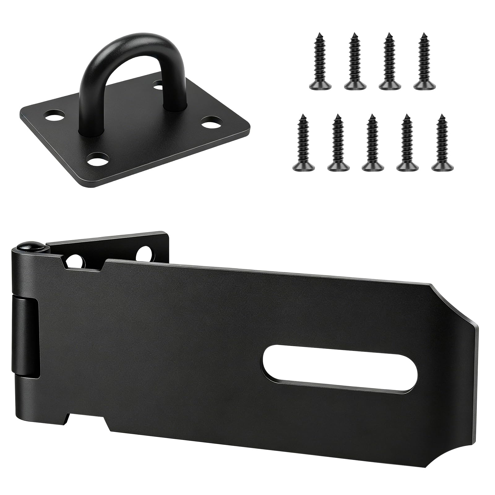 3 Inch Hasp & Staple Door Padlock Hasp, Leryati Shed Locks Padlock Latch, Shed Door Latch Door Heavy Duty Latch Hasp Locks, Stainless Steel Clasp Lock Hasp and Staple for Window Cabinet