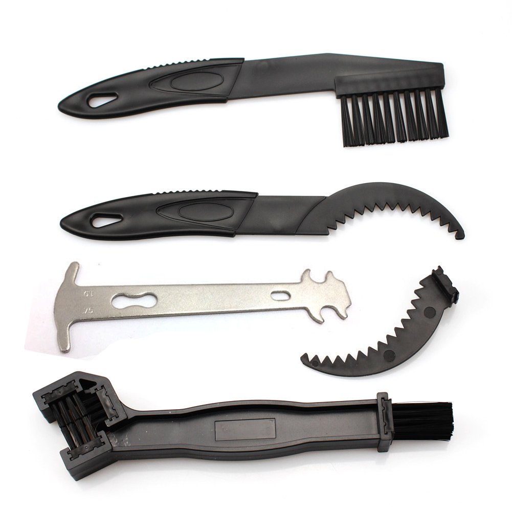 Bike Chain Cleaning Tool Kit FOMTOR Chain Cleaning Brush Chain Checker Chain Wear Indicator Tool for Bicycle and Motorcycle