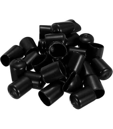 Suiwotin 60PCS Round Rubber End Caps 1/4 Inch/6.5mm Screw Thread Protectors Round Tube Bolt Cap Cover White Vinyl Tube Caps (White, 6.5mm Inner Dia 3 thumbnail image