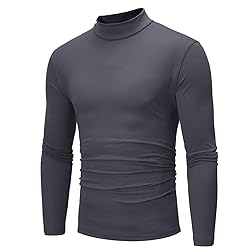 Mens Half Turtleneck Long Sleeve Pullover Basic
